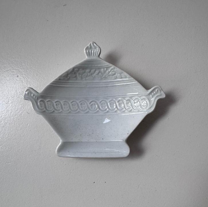 Keramische Theezakjeshouder / Thee-Tip Schaaltje  Wit, Huis en Inrichting, Keuken | Servies, Zo goed als nieuw, Schaal of Schalen