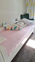 Woood bed 90x200 met niew lattenbodem, Ophalen, 85 tot 100 cm, Zo goed als nieuw, Lattenbodem