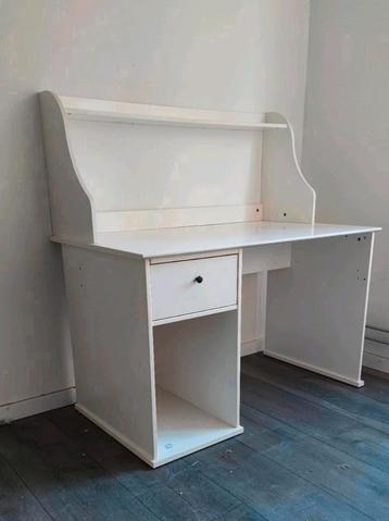 IKEA bureau met lade + opbergruimte - blad 120 x 70 cm - wit beschikbaar voor biedingen