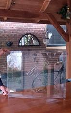 2 diep geslepen woonwagen ruiten met facet rand  85x 80 cm, Ophalen, Minder dan 80 cm, Glasplaat