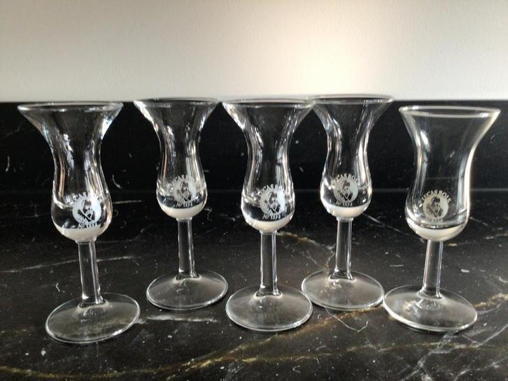 5 vintage Lucas Bols Borrelglaasjes, Antiek en Kunst, Antiek | Glas en Kristal, Ophalen of Verzenden