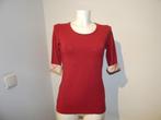 Burberry Brit bordeaux rood shirt ruit print omslag mouw S, Kleding | Dames, Verzenden, Zo goed als nieuw, Maat 36 (S), Rood