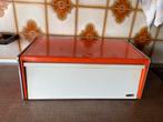 Vintage oranje witte Brabantia broodtrommel, Ophalen of Verzenden, Gebruikt