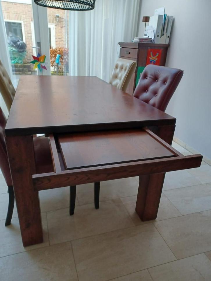 Eiken houten eettafel, Huis en Inrichting, Complete eetkamers, Zo goed als nieuw, Ophalen