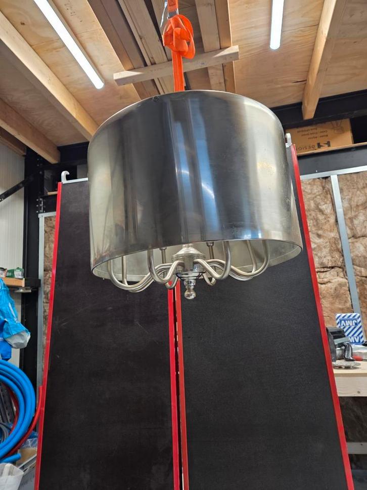 Kroonluchter zilver metaal chroom kuster richmond eichholtz, Huis en Inrichting, Lampen | Kroonluchters, Zo goed als nieuw, Metaal