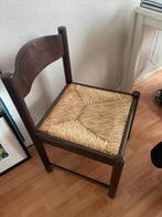set van 4 vintage eetkamer stoelen, Ophalen, Gebruikt, Bruin, Hout