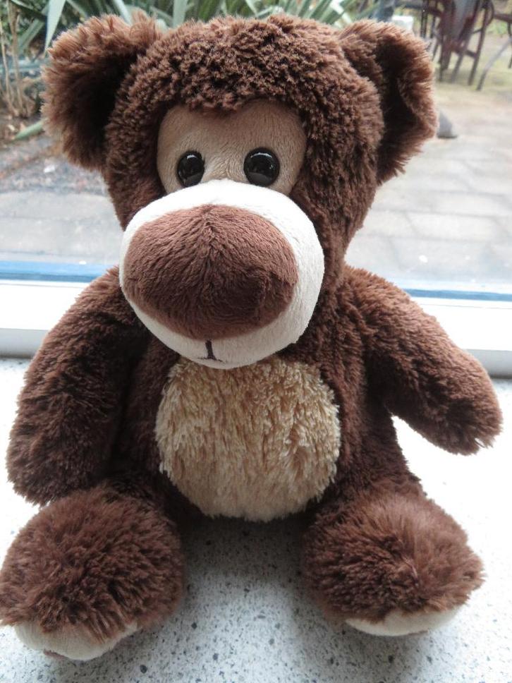 Bruine velours beer BIG NOSE BUDDIES meet zittend ca 28 cm, Kinderen en Baby's, Speelgoed | Knuffels en Pluche, Zo goed als nieuw