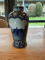 Delfts blauwe vaas met deksel, Ophalen of Verzenden