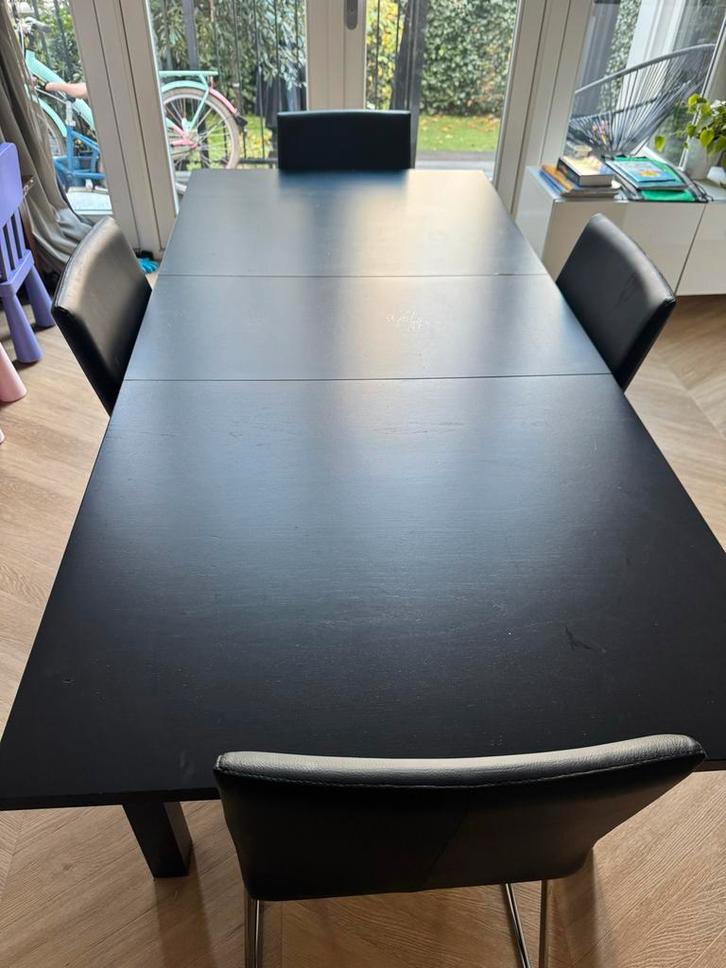 Ikea BJURSTA Tafel + 4 Stoelen, Huis en Inrichting, Tafels | Eettafels, Gebruikt, 50 tot 100 cm, 100 tot 150 cm, Vier personen
