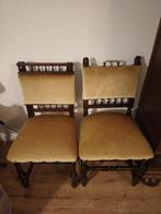 Antieke eetkamerstoelen 6 stuks, Huis en Inrichting, Stoelen, Ophalen, Hout, Gebruikt, Bruin