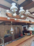 5 barlampjes delfsblauw, Ophalen, Zo goed als nieuw, Rond, Metaal