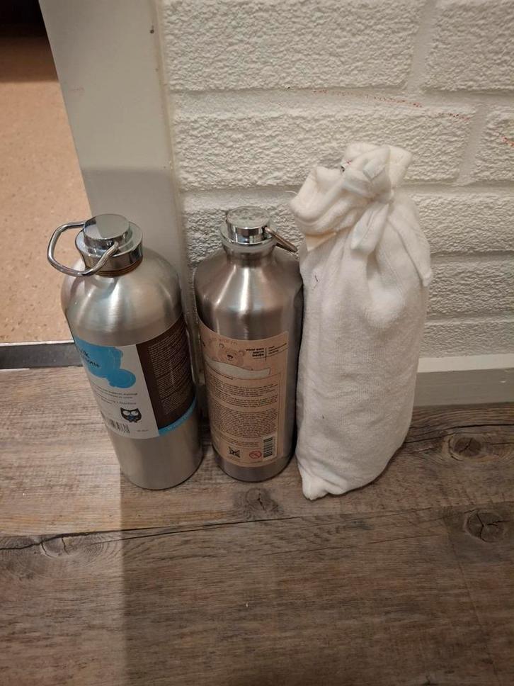 Warmtekruik met zak en 2 RVS flessen, Kinderen en Baby's, Speelgoed | Babyspeelgoed, Zo goed als nieuw, Overige typen, Ophalen