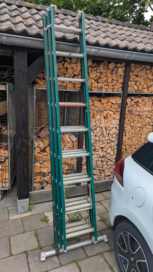 Altrex Mounter Schuifladder 3x9, Doe-het-zelf en Verbouw, Ladders en Trappen, Gebruikt, Ladder, 4 meter of meer, Opvouwbaar of Inschuifbaar