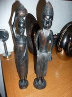 2 oude houten beelden afrika, Ophalen of Verzenden