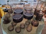 1 Grote set servies rookglas borden kommen schaaltjes kannen, Ophalen, Gebruikt, Glas, Overige stijlen