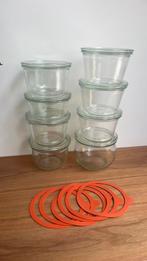 Weckpotten van WECK origineel 8x incl. klemmen en rubber, Huis en Inrichting, Ophalen of Verzenden, Gebruikt, Glas, Pot, Bus of Blik