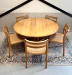 Eetkamerset Niels Otto Møller – Model 84 Stoelen 4+1, Ophalen, Bruin, Zo goed als nieuw, Massief eiken midcentury retro vintage