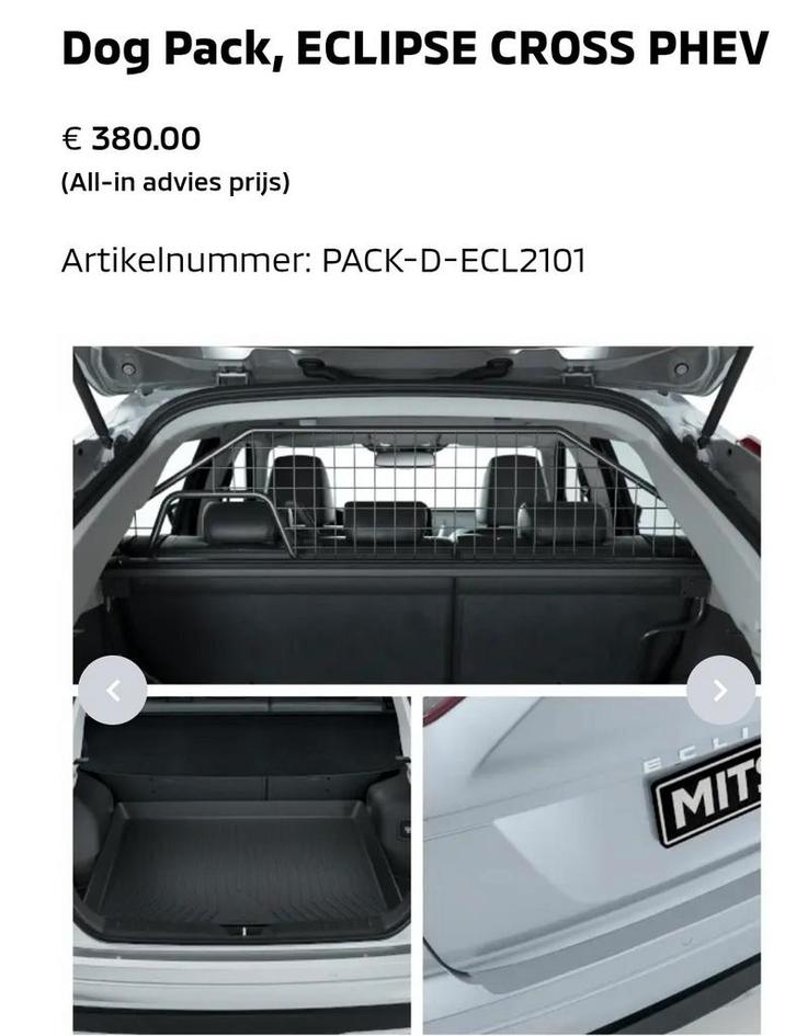 Bagagerek/hondenrek Origineel👌Mitsubishi Part Eclipse Cross, Auto diversen, Hondenrekken, Ophalen of Verzenden