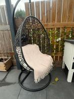 Hangstoel - Zwart Wicker, Ophalen of Verzenden, Zo goed als nieuw, Wicker