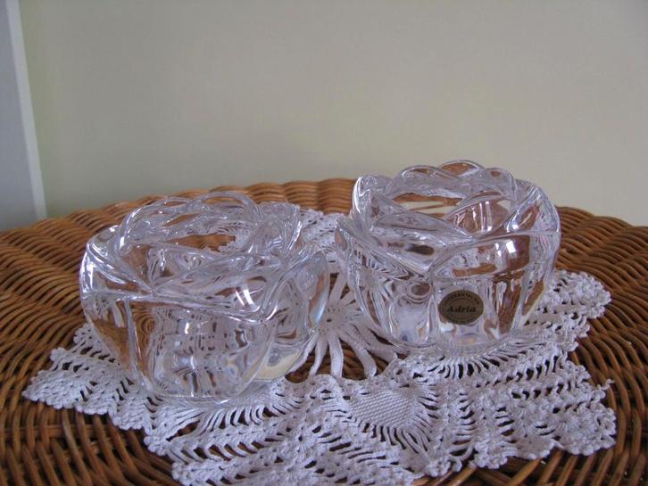 2 x ADRIA sfeerlicht * KRISTAL * in 1 koop = € 10, Huis en Inrichting, Woonaccessoires | Kandelaars en Kaarsen, Zo goed als nieuw