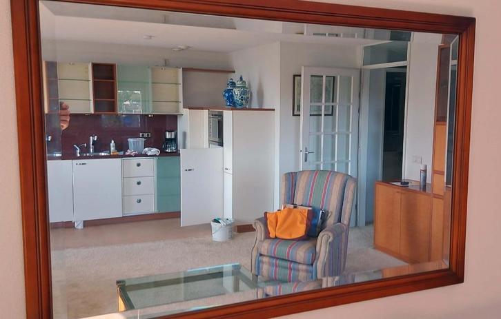 Grote facet geslepen Spiegel met omlijsting, Huis en Inrichting, Woonaccessoires | Spiegels, Gebruikt, 100 tot 125 cm, Minder dan 100 cm