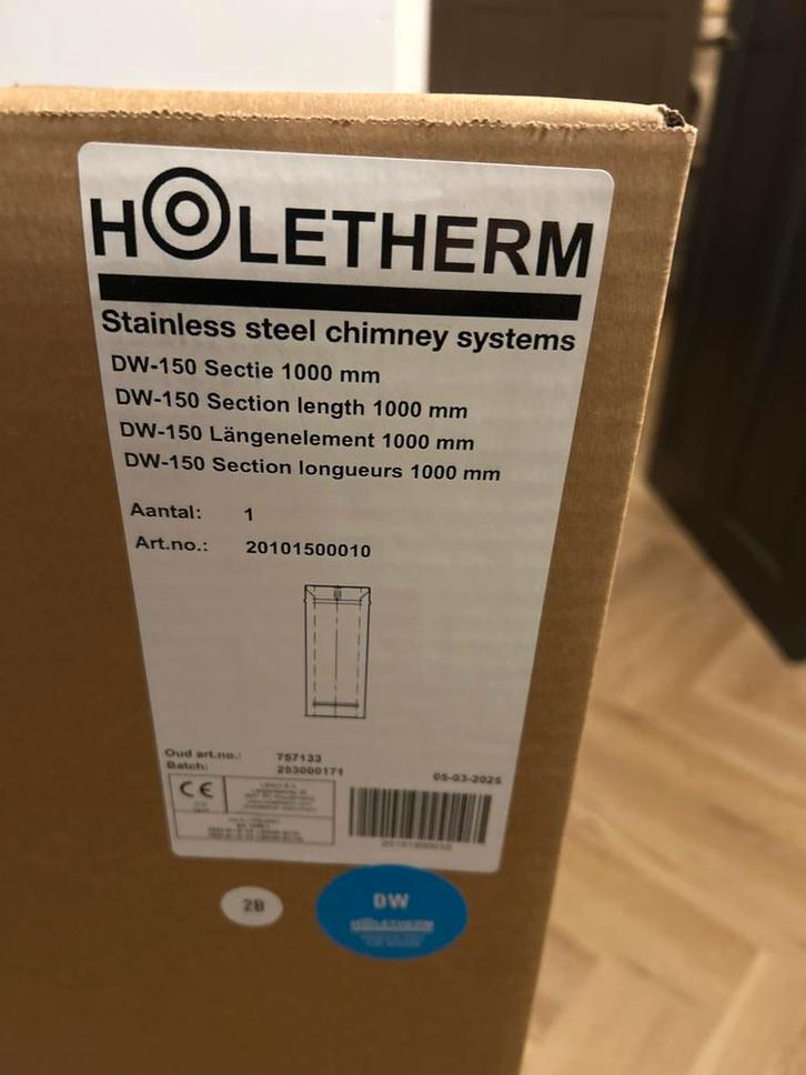 2x Dubbelwandig Rookkanaal Ø150/200 1000mm, Huis en Inrichting, Kachels, Nieuw, Hout, Ophalen of Verzenden