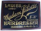 Groot vintage handgeschilderd reclamebord / dames kapper, Ophalen of Verzenden, Zo goed als nieuw, Reclamebord