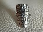 S042/Zilveren MAANESTEN ring kleine maat 15, Gebruikt, Verzenden, Kleiner dan 17, X