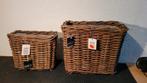 2 tenen (rieten) mandjes met plastic voering als plantenbak, Ophalen of Verzenden, Nieuw, Rechthoekig, Riet