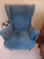 Strandmon fauteuil met petrol kleurige hoes, Ophalen, Zo goed als nieuw, Stof
