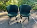 2x eetkamerstoel velvet suede donkergroen Risskov, Huis en Inrichting, Ophalen, Hout, Twee, Overige kleuren