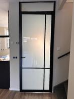 Stalen look binnendeur met kozijn en bovenlicht, Ophalen, 80 tot 100 cm, 215 cm of meer, Binnendeur