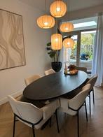 Ovale eettafel 210 stalenpoten mdf, Huis en Inrichting, Tafels | Eettafels, Ophalen, Gebruikt, 100 tot 150 cm, 200 cm of meer
