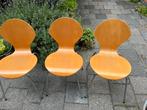 Gratis 4 eetkamerstoelen hout vintage retro, Huis en Inrichting, Stoelen, Ophalen, Gebruikt, Bruin, Vier