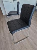 4 Zwarte Eetkamerstoelen, Huis en Inrichting, Stoelen, Ophalen, Zo goed als nieuw, Zwart, Vier