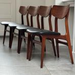 Restored Louis van Teeffelen Webe teak stoelen Dutch design, Huis en Inrichting, Stoelen, Ophalen, Zwart, Hout, Zo goed als nieuw