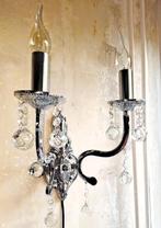 Echte kristallen wand kroonluchter 2 arms armen zilver barok, Huis en Inrichting, Ophalen of Verzenden, Zo goed als nieuw