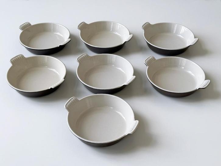 7x Le Creuset pan ovenschaal ZGAN braadslede gietijzer, Huis en Inrichting, Keuken | Potten en Pannen, Zo goed als nieuw, Koekenpan of Braadpan