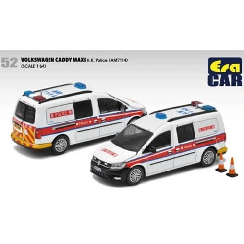 Volkswagen Caddy Maxi van Era Car 1/64 H.K. Police (AM7114), Hobby en Vrije tijd, Modelauto's | Overige schalen, Nieuw, Auto, Ophalen of Verzenden
