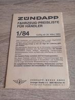 Zundapp prijslijst Duits 1/84 Für Händler, Verzenden, Zo goed als nieuw
