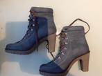 zgan Blue Box blauwe enkellaarzen met hak, mt 37, Blue Box, Blauw, Lage of Enkellaarzen, Ophalen of Verzenden
