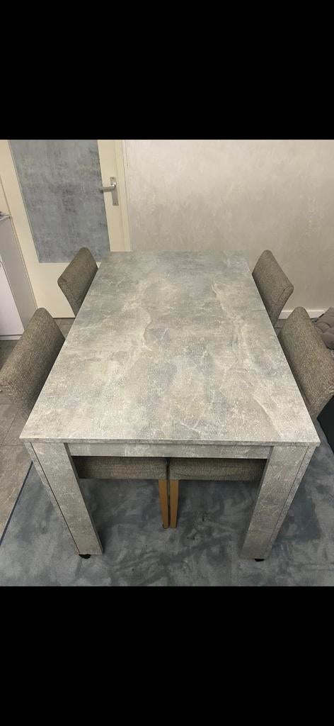 Moderne eethoek met 4 stoelen, Ophalen of Verzenden, Zo goed als nieuw, Modern, Minder dan 4 stoelen
