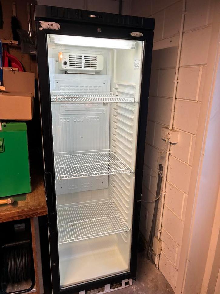 Grote koelkast met glazen deur, Witgoed en Apparatuur, Vriezers en Diepvrieskisten, Zo goed als nieuw, 160 cm of meer, 60 tot 90 cm