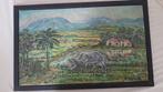 Olieverf schilderij  indonesie 60x30, Ophalen of Verzenden