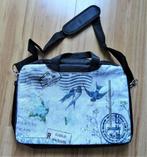 Nieuw: laptoptas blauw zwart grijs vogels bloemen tot 17", Computers en Software, Laptoptassen, Ophalen of Verzenden, 17 inch of meer