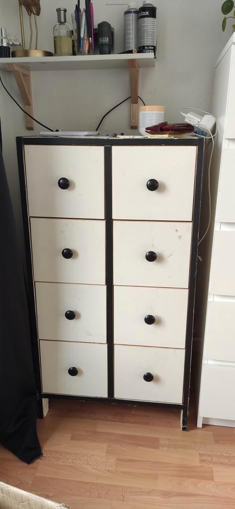 Vintage ladekast met 8 lades, Huis en Inrichting, Kasten | Dressoirs, Gebruikt, 50 tot 100 cm, 25 tot 50 cm, Met lade(s), Overige houtsoorten