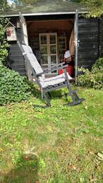 Schommelstoel zwart met grijs kussen, Huis en Inrichting, Ophalen, Zo goed als nieuw, Zwart, Eén