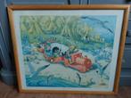 Toyland Holiday Molly Brett print 1957 in houten lijst, Ophalen