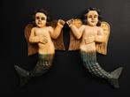 Set van 2 wanddecoraties mythologisch engel zeemeerman, Ophalen of Verzenden