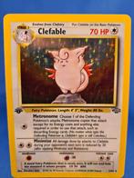 Clefable 1/64 - Jungle (1st edition), Hobby en Vrije tijd, Verzamelkaartspellen | Pokémon, Verzenden, Gebruikt, Losse kaart